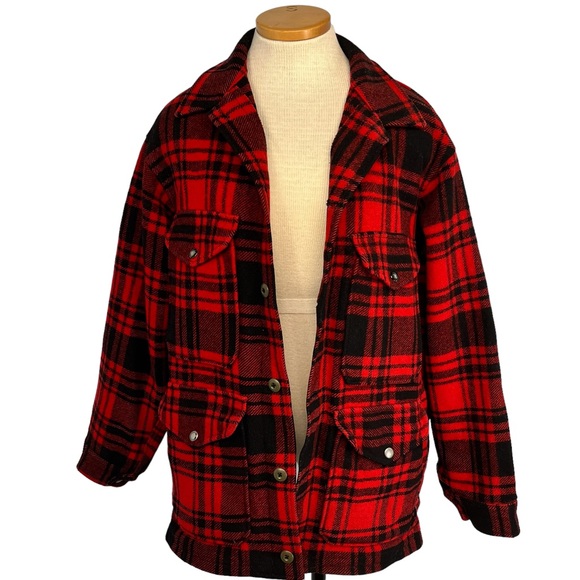 Pendleton 100% Virgin Wool Cruiser Hunting Jacket in Red and Black Plaid Medium - Picture 11 of 11
